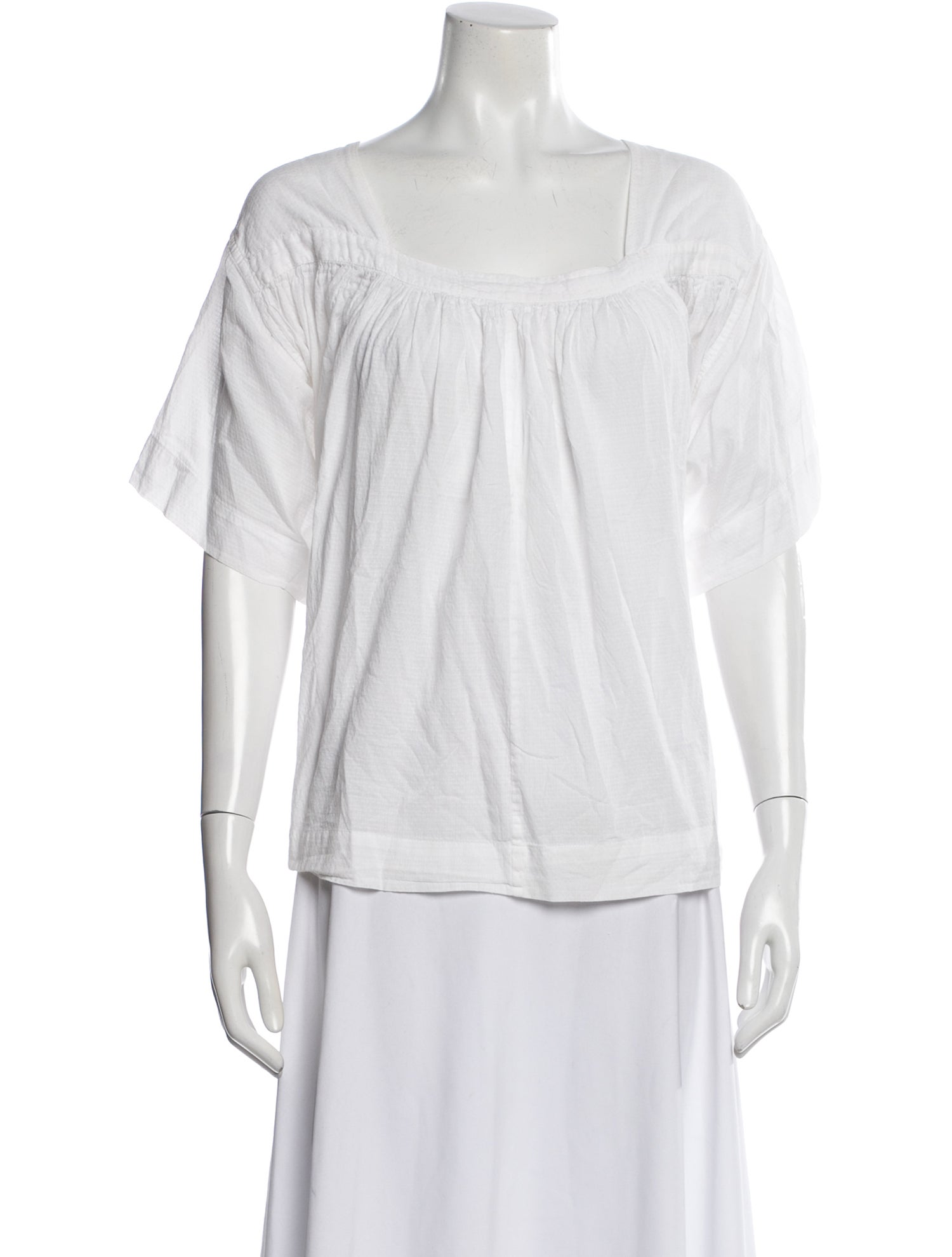 The Great Square Neckline Short Sleeve Blouse