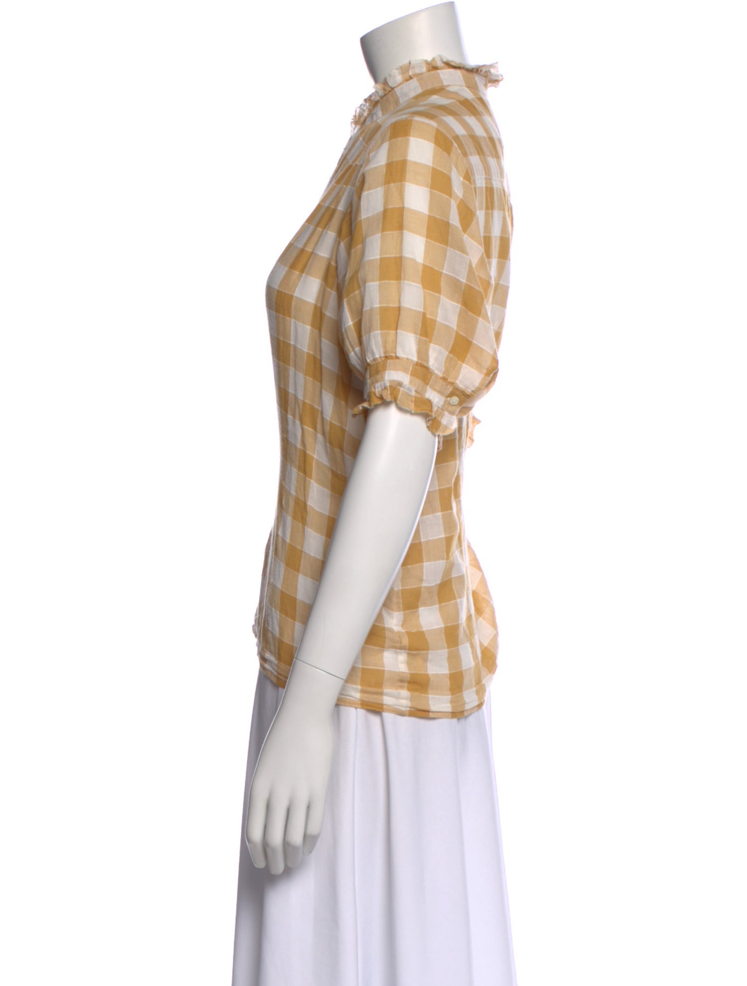 The Great Plaid Print Short Sleeve Blouse