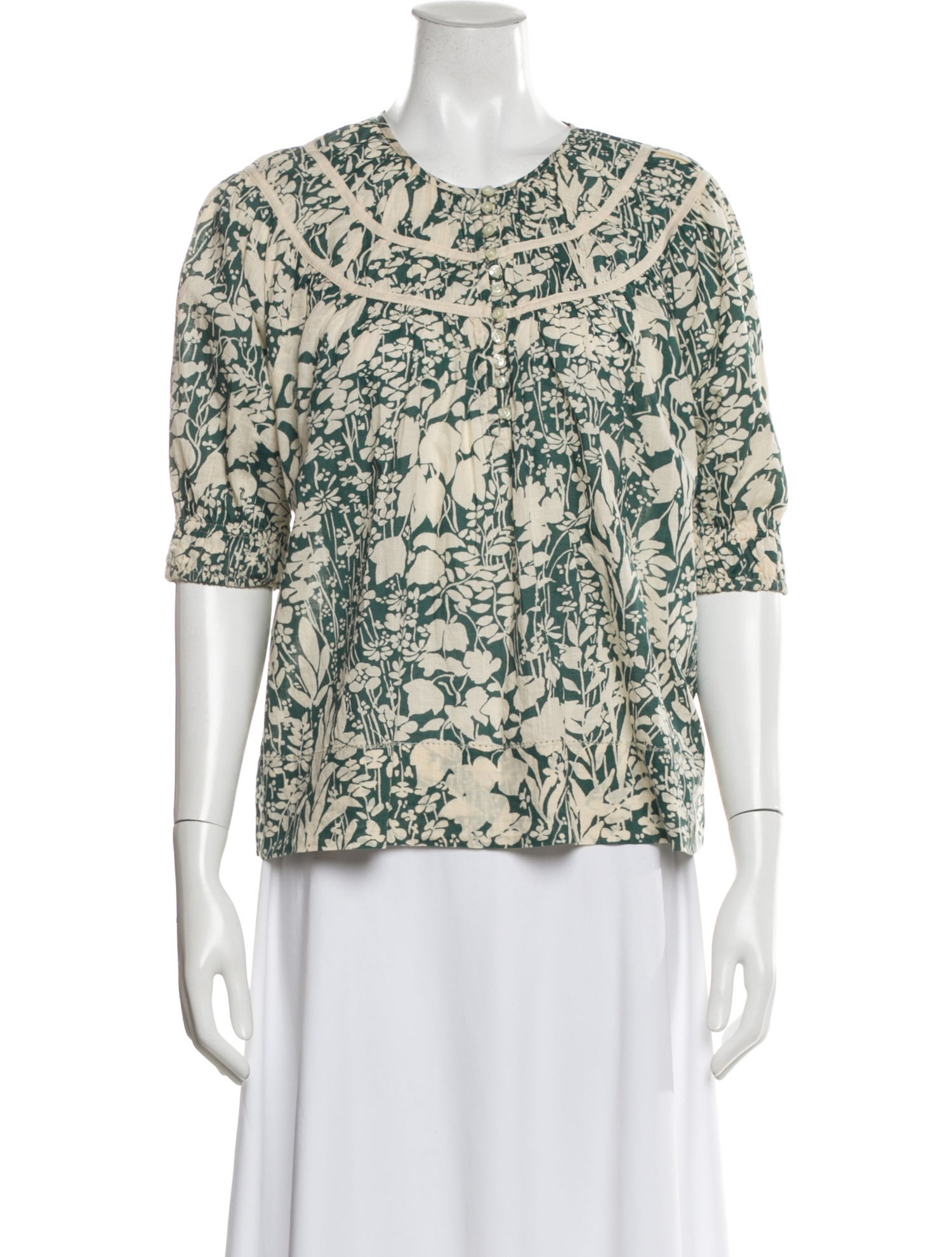 The Great Floral Print Crew Neck Blouse