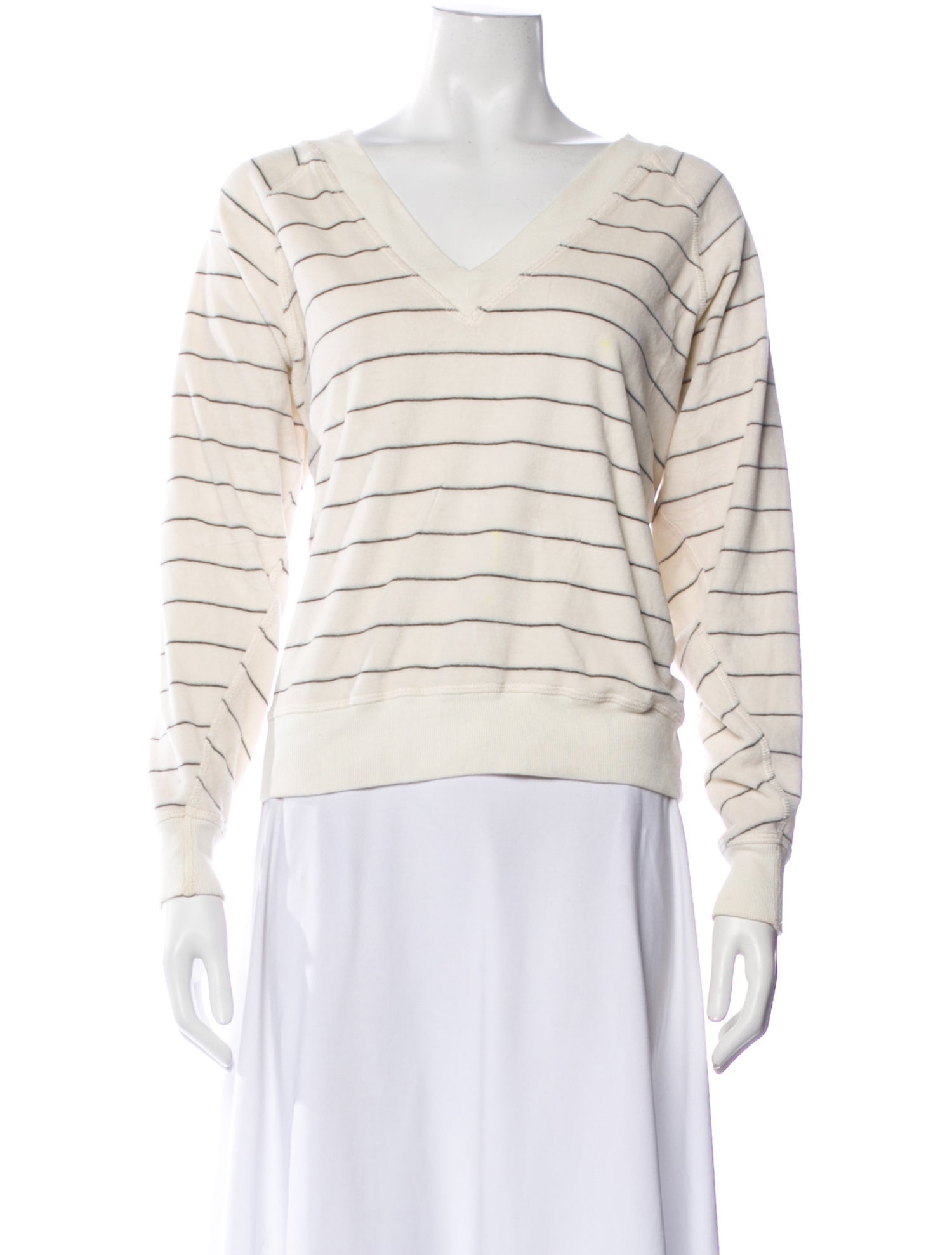 The Great Striped V-Neck Sweatshirt