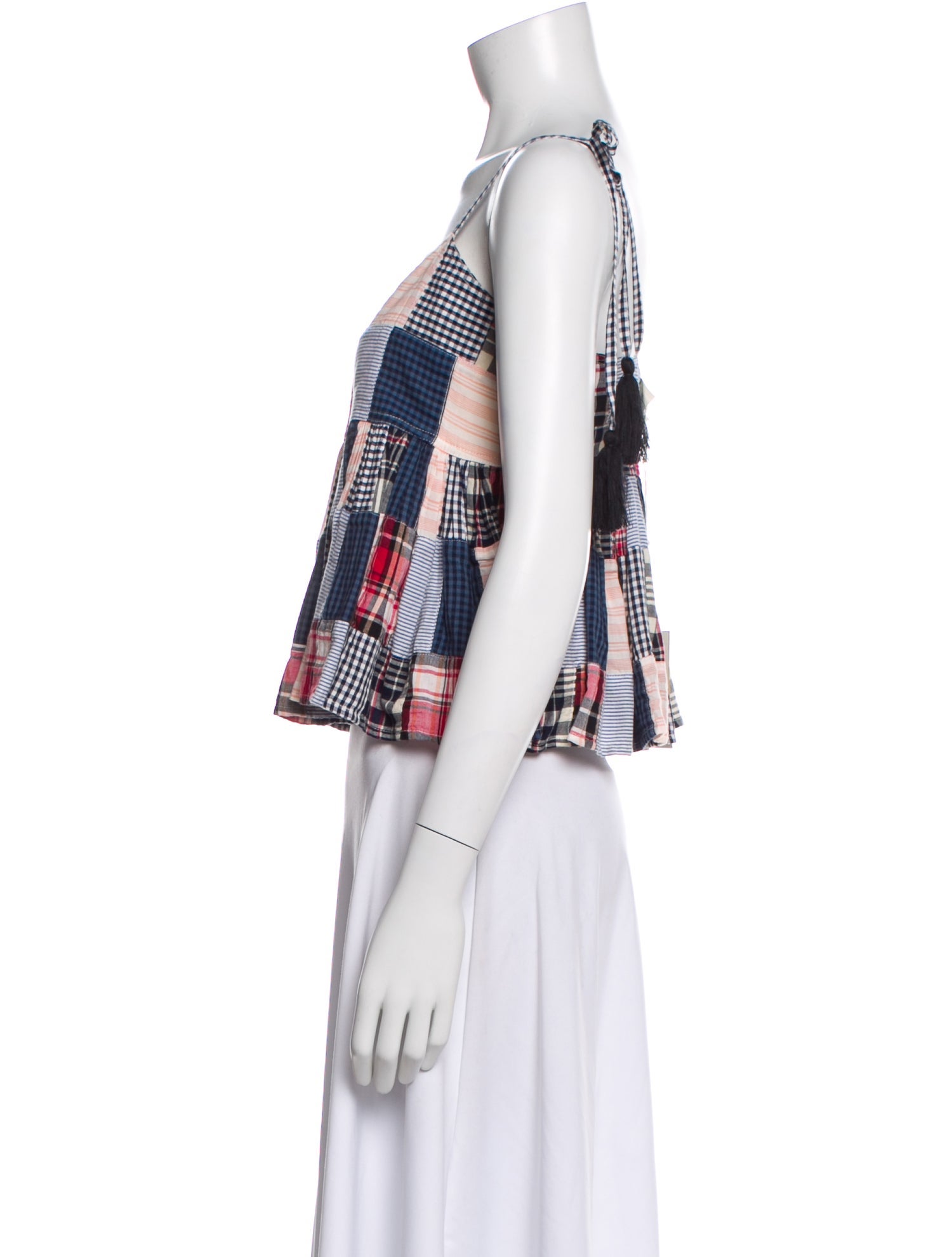 The Great Plaid Print Square Neckline Crop Top