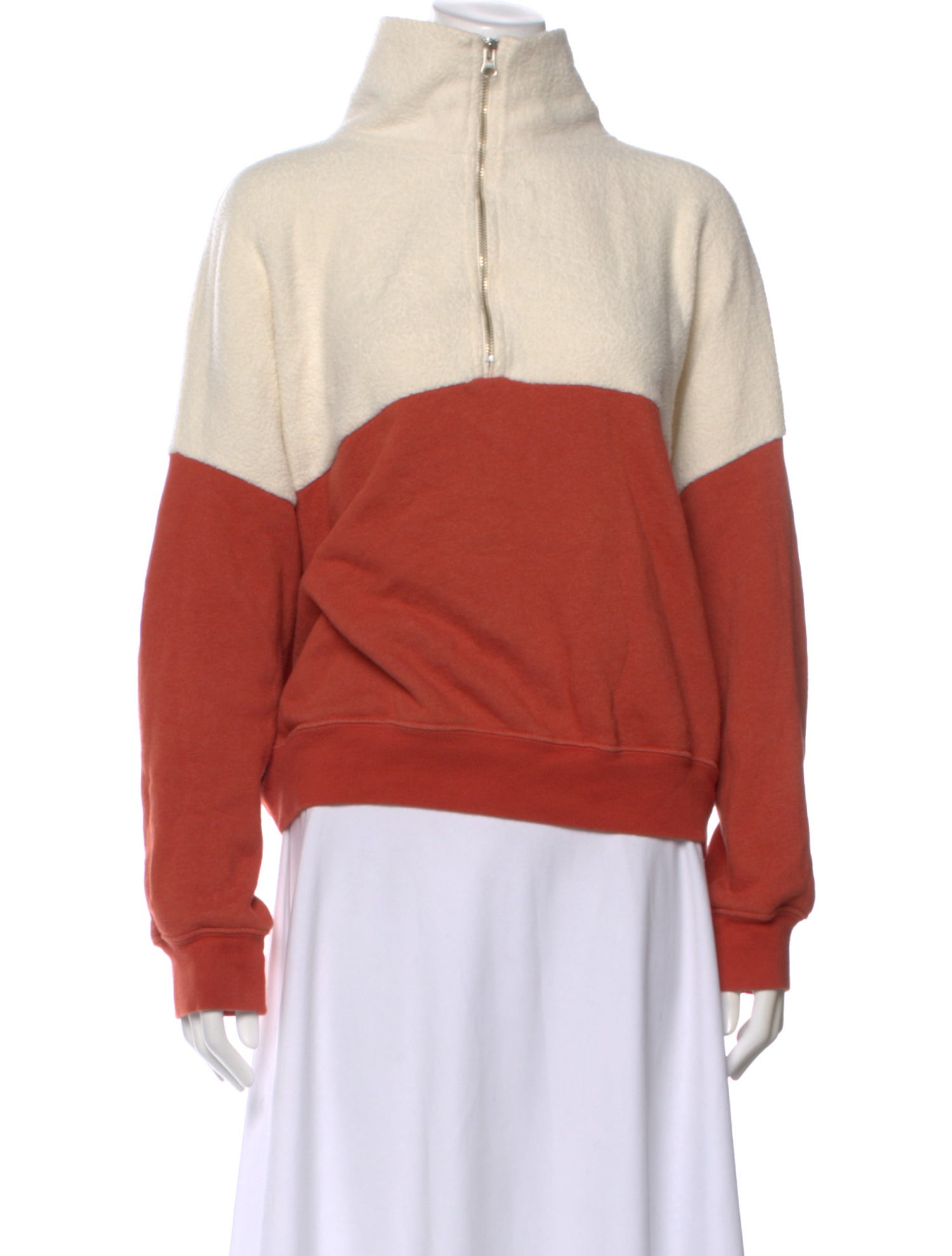 The Great Colorblock Pattern Mock Neck Sweatshirt