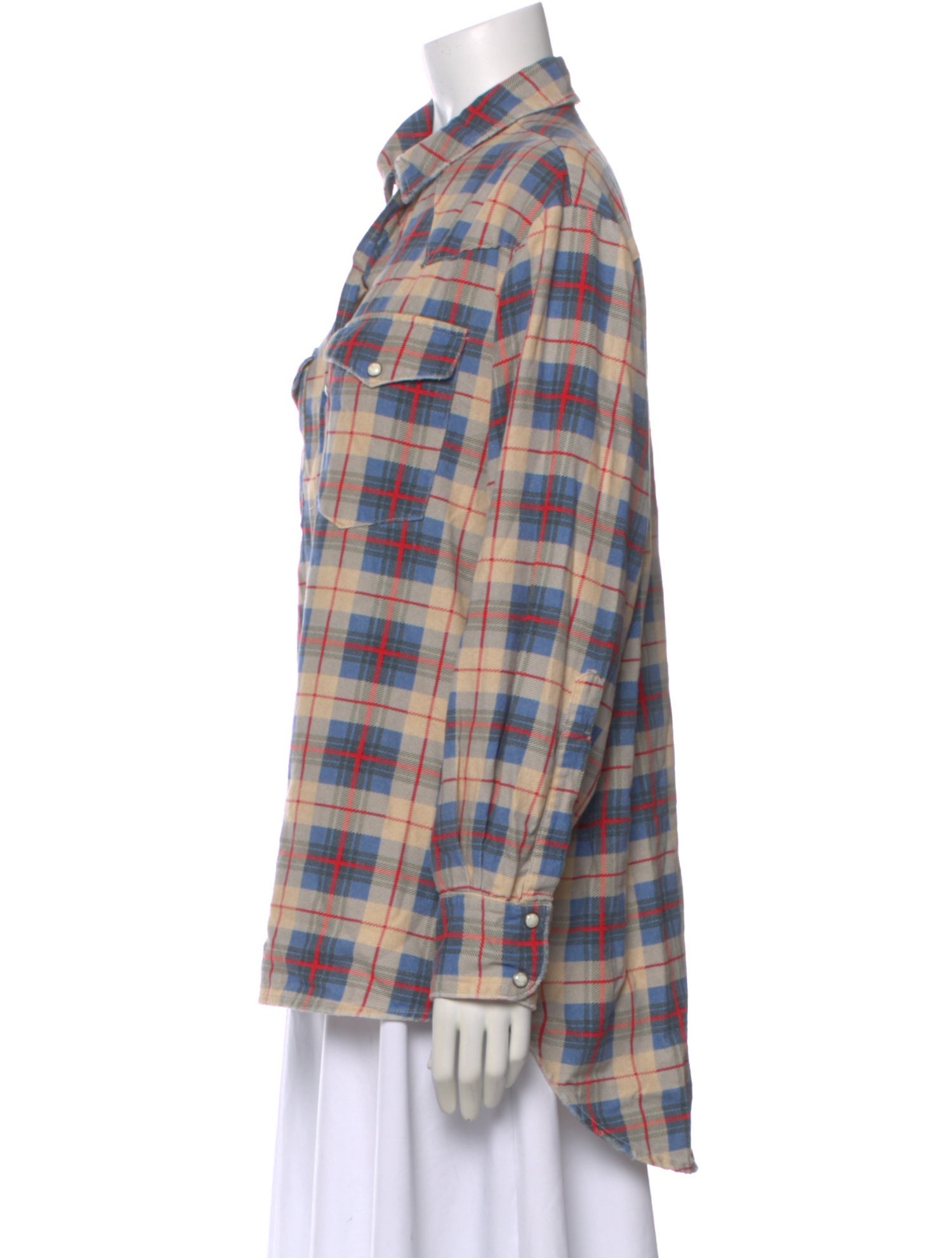 The Great Plaid Print Long Sleeve Button-Up Top