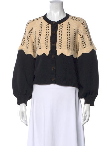 Pre-owned The Great Printed Crew Neck Sweater In Black