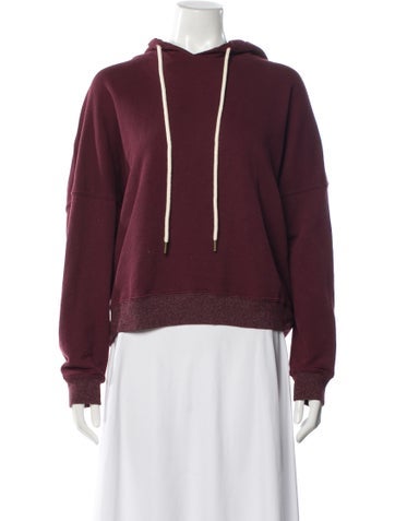 Pre-owned The Great Crew Neck Long Sleeve Hoodie In Burgundy