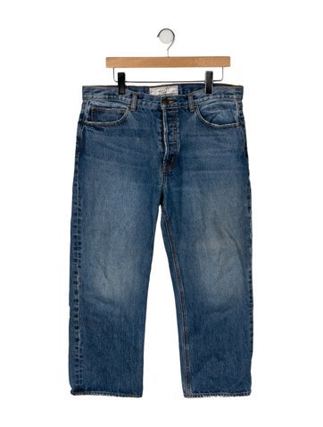 Pre-owned The Great High-rise Wide Leg Jeans In Blue