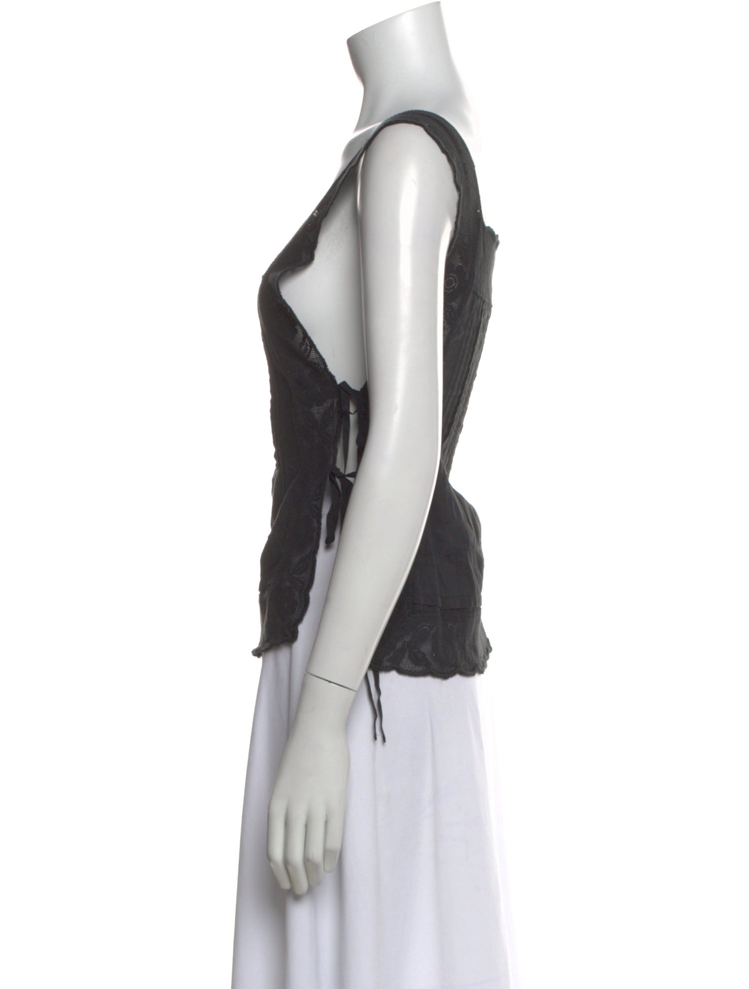 The Great Lace Pattern Square Neckline Blouse