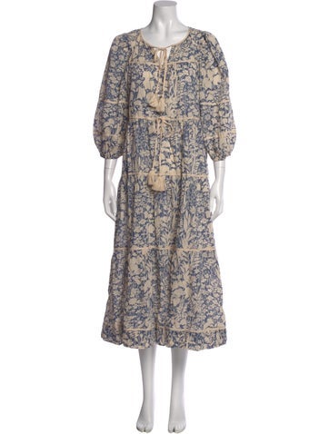 Pre-owned The Great Floral Print Midi Length Dress