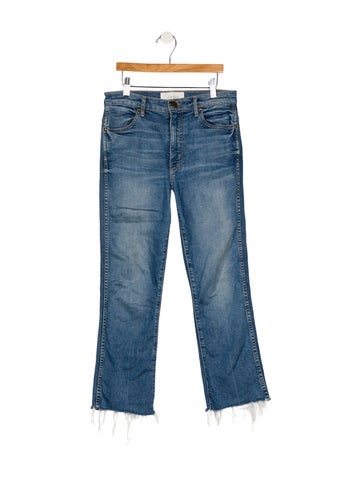 Pre-owned The Great Mid-rise Flared Jeans In Blue