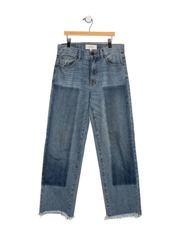 Pre-owned The Great High-rise Straight Leg Jeans In Blue