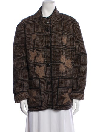 Geiger Wool Plaid Print Coat