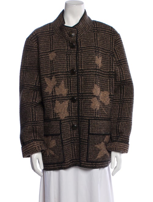 Geiger Wool Plaid Print Coat