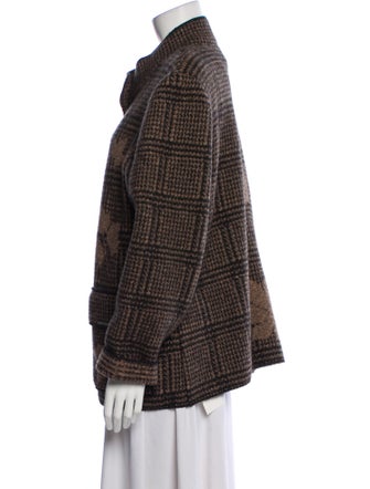 Geiger Wool Plaid Print Coat