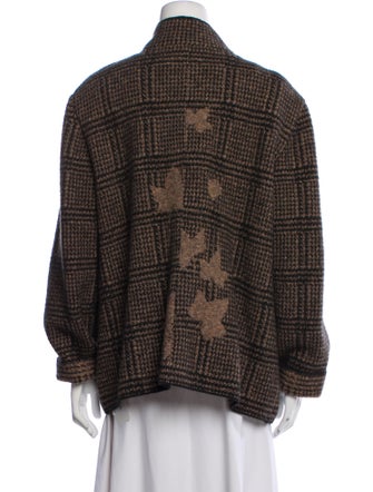 Geiger Wool Plaid Print Coat