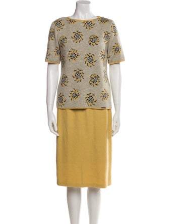 Geiger Wool Floral Print Skirt Set