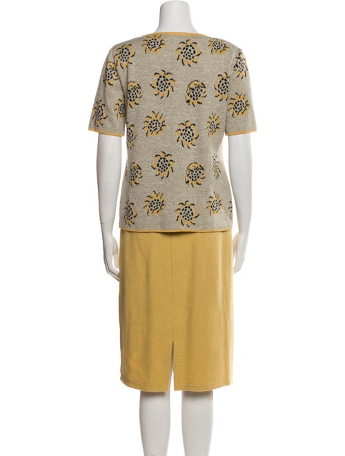 Geiger Wool Floral Print Skirt Set