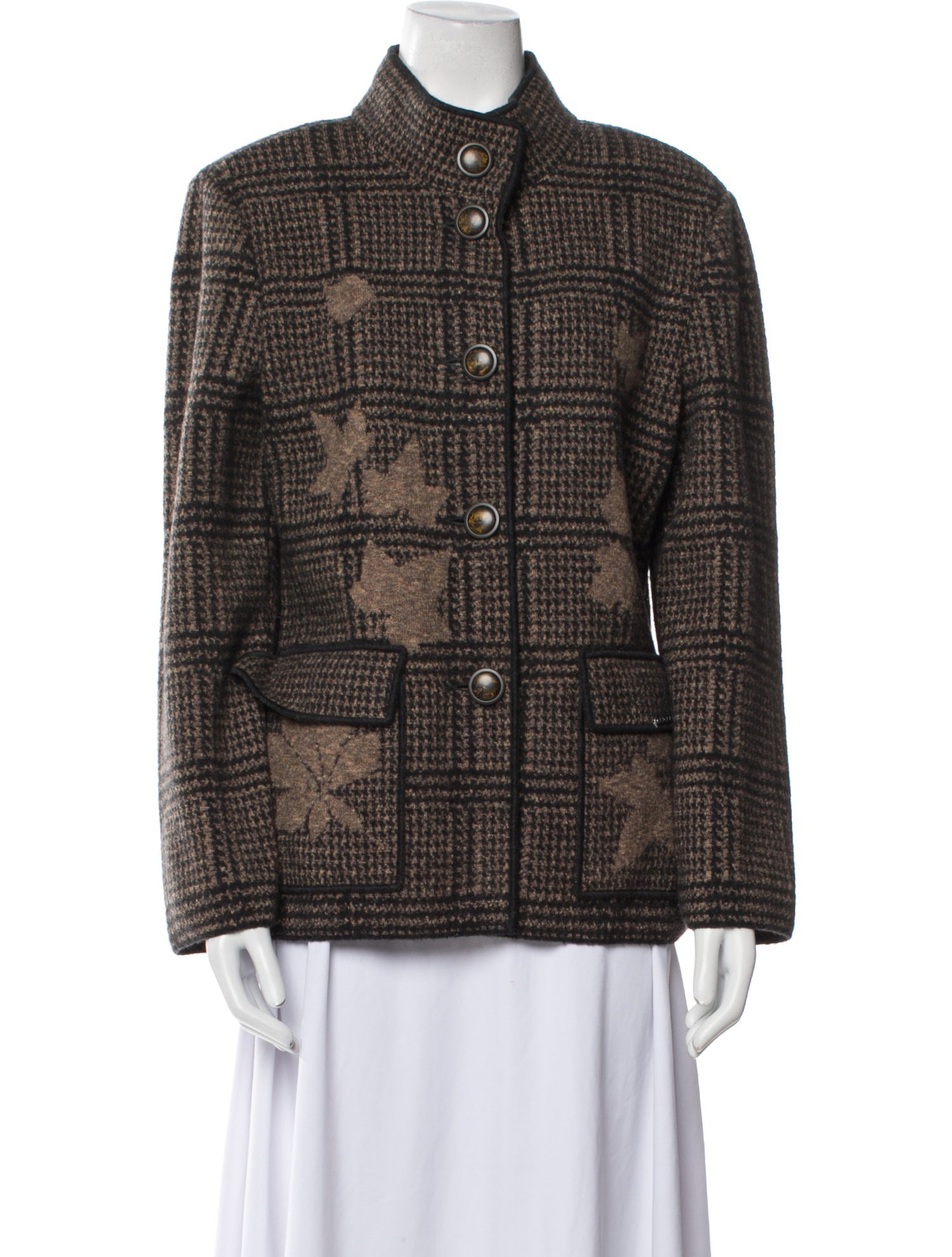 Geiger Wool Plaid Print Jacket