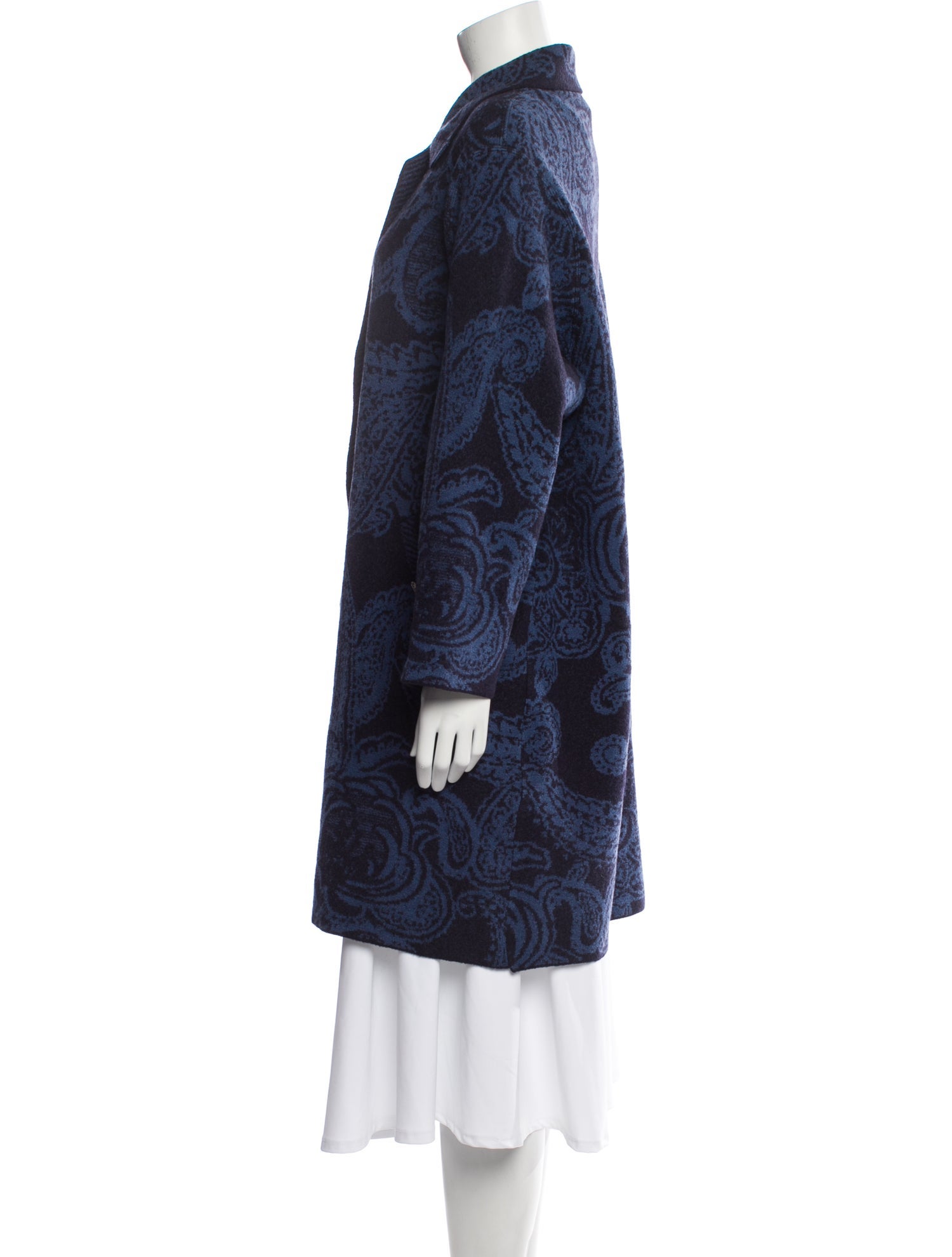 Geiger Paisley Print Faux Fur Coat