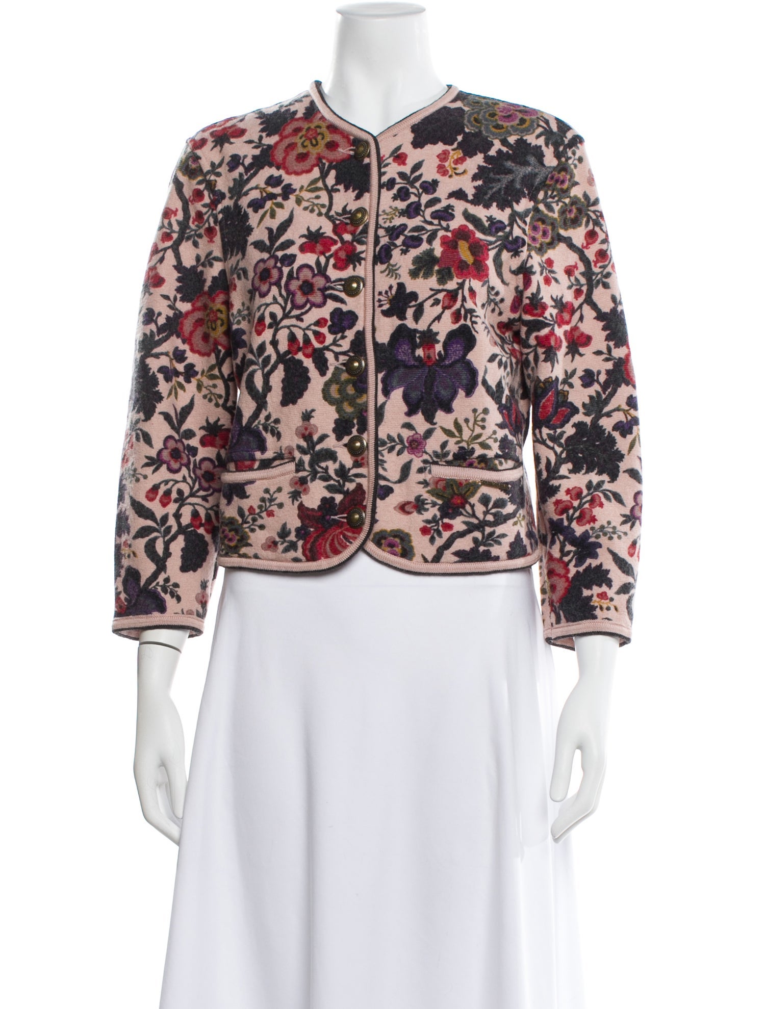 Geiger Virgin Wool Floral Print Sweater