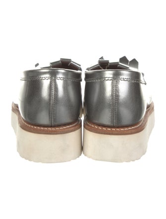 Grenson Leather Fringe Trim Accent Loafers