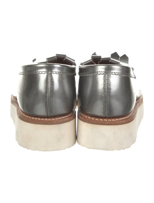 Grenson Leather Fringe Trim Accent Loafers