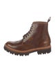 Grenson Leather Lasercut Accents Combat Boots