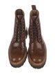 Grenson Leather Lasercut Accents Combat Boots