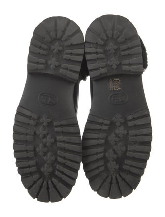 Grenson Leather Fur Trim Combat Boots