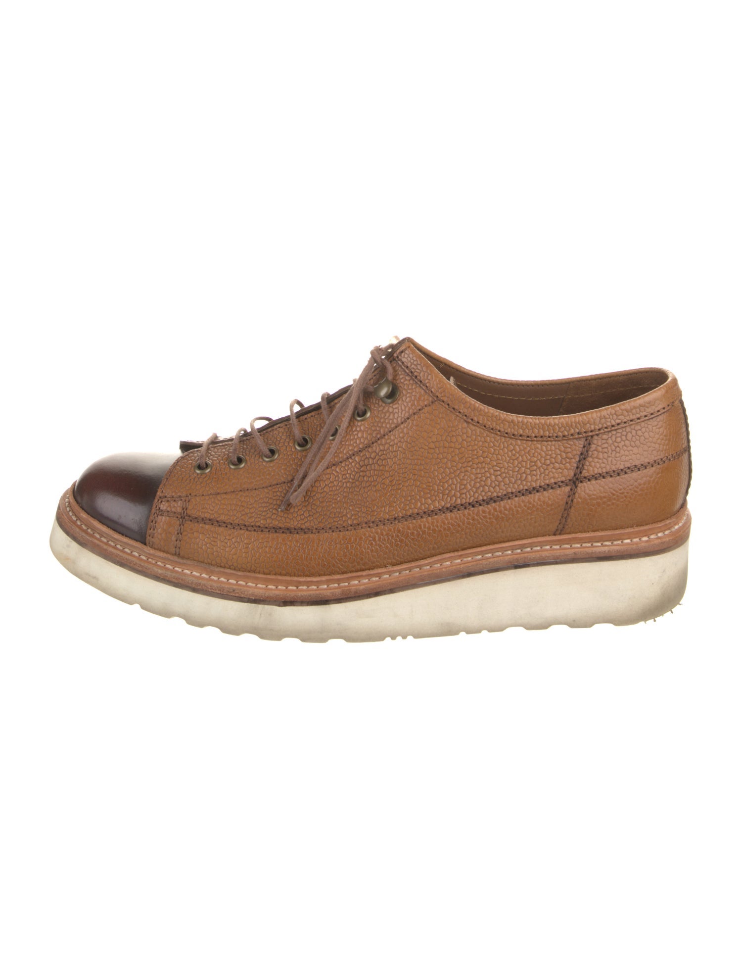 Grenson Leather Colorblock Pattern Sneakers