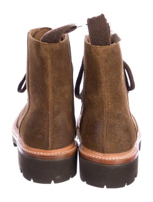 Grenson Suede Colorblock Pattern Combat Boots