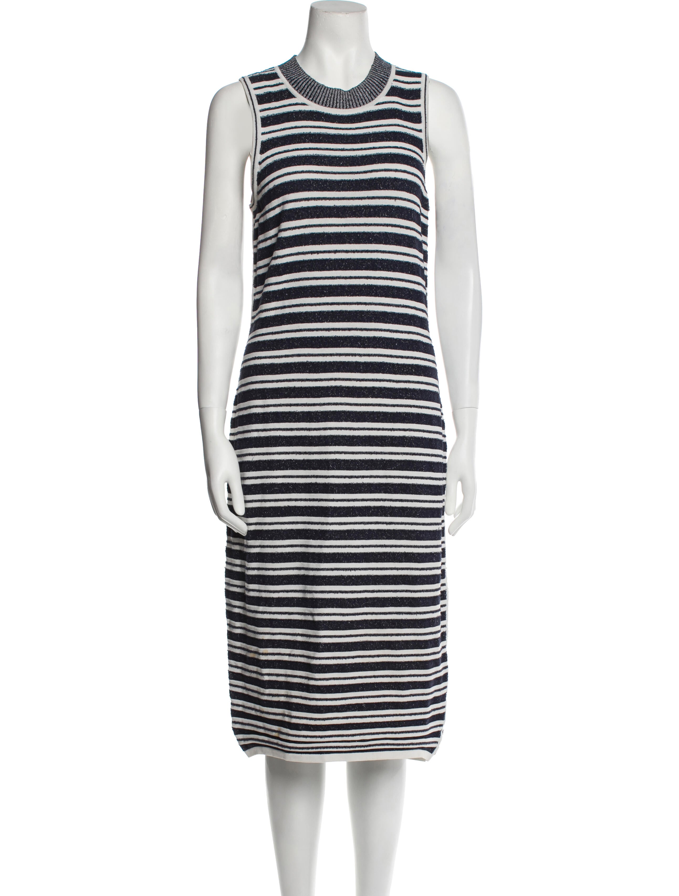 Grey by Jason Wu Striped Midi Length Dress