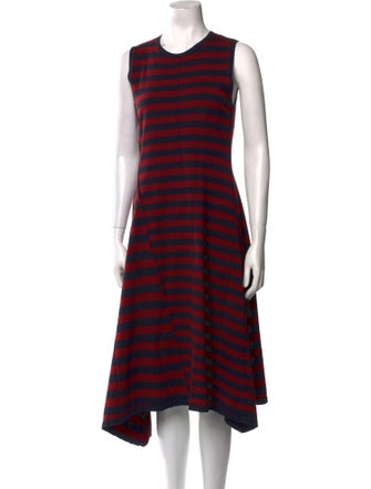Grey by Jason Wu Striped Midi Length Dress