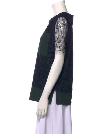 Grey by Jason Wu Plaid Print Crew Neck Top