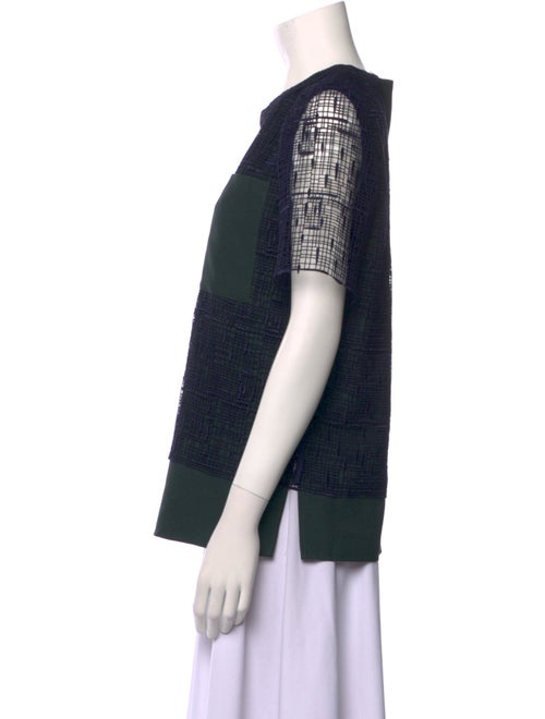 Grey by Jason Wu Plaid Print Crew Neck Top