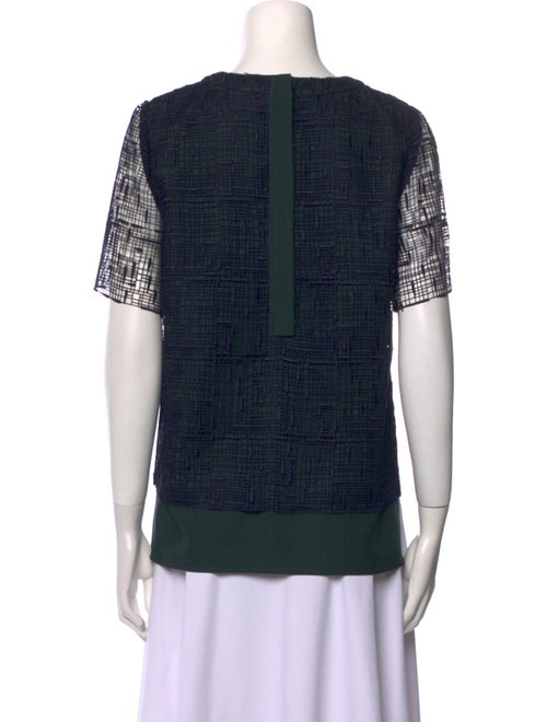 Grey by Jason Wu Plaid Print Crew Neck Top