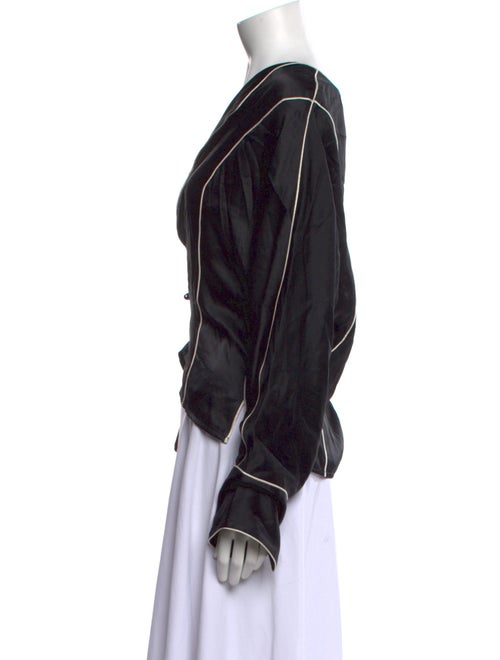 Grey by Jason Wu Satin V-Neck Sweatshirt