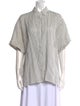 Grey by Jason Wu Linen Striped Button-Up Top