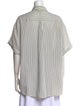 Grey by Jason Wu Linen Striped Button-Up Top