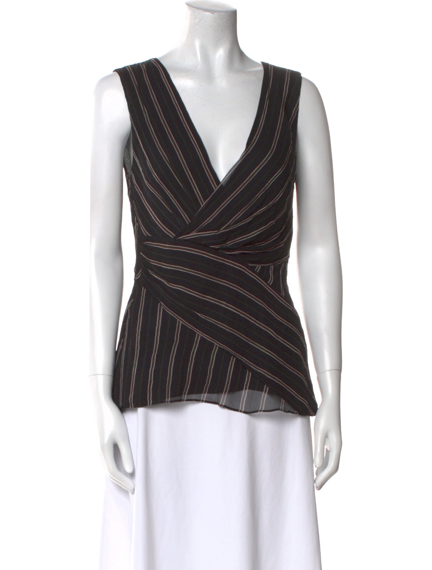 Grey by Jason Wu Silk Striped Top