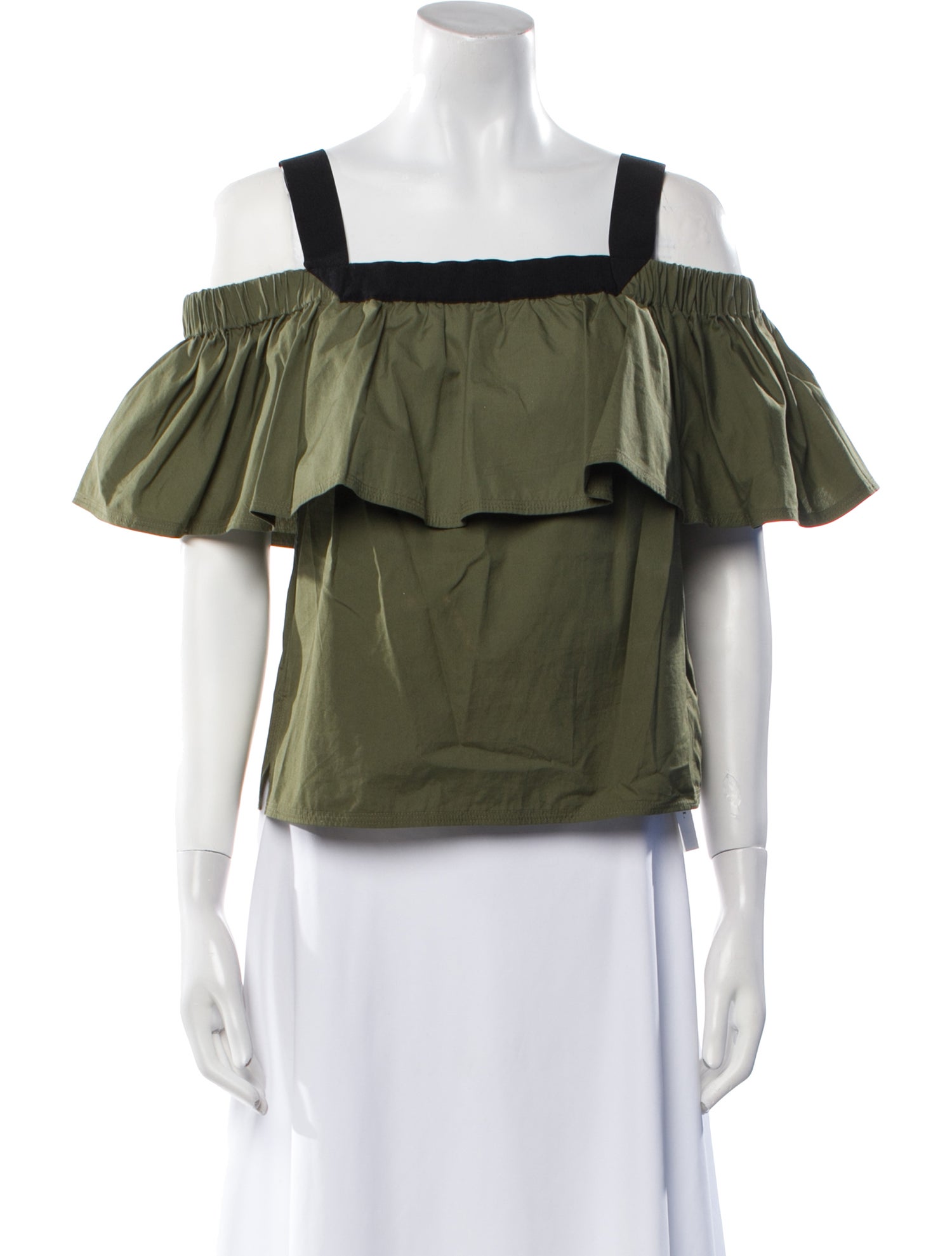Grey by Jason Wu Square Neckline Short Sleeve Crop Top