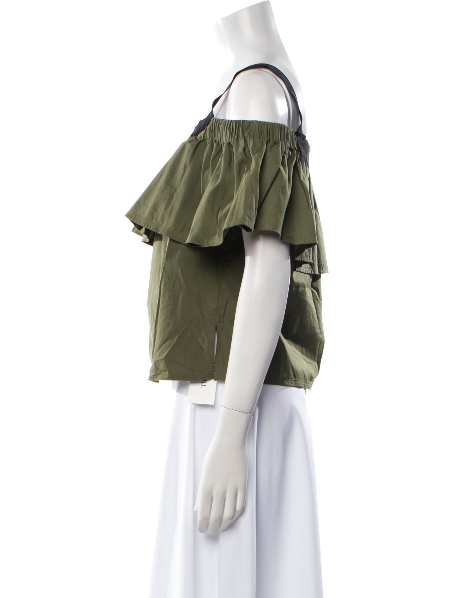 Grey by Jason Wu Square Neckline Short Sleeve Crop Top