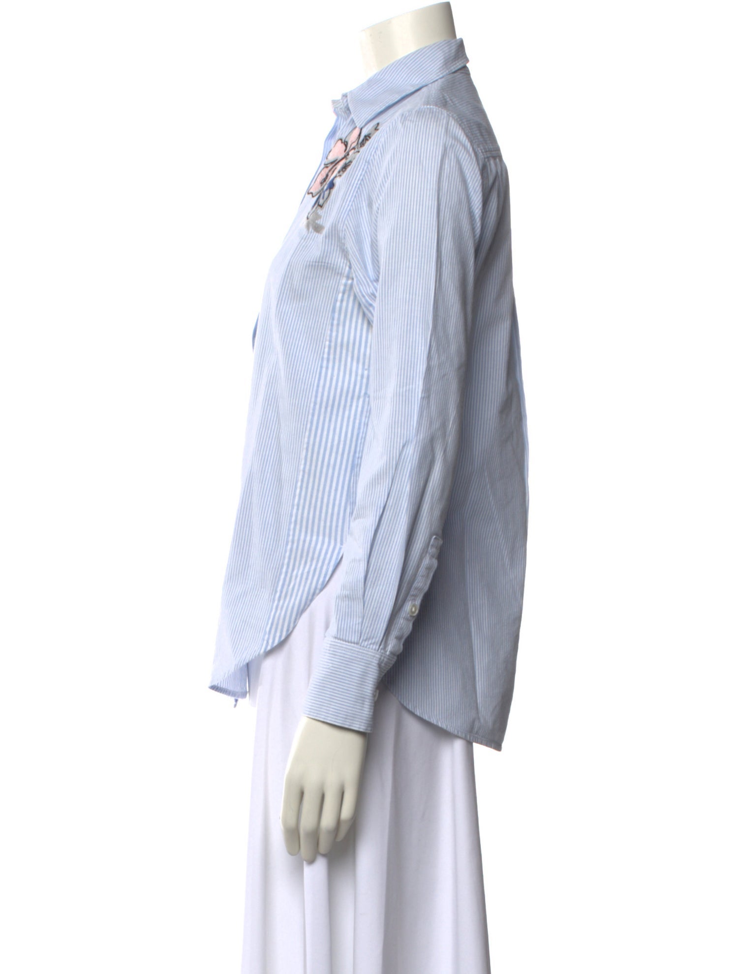 Grey by Jason Wu Floral Print Long Sleeve Button-Up Top