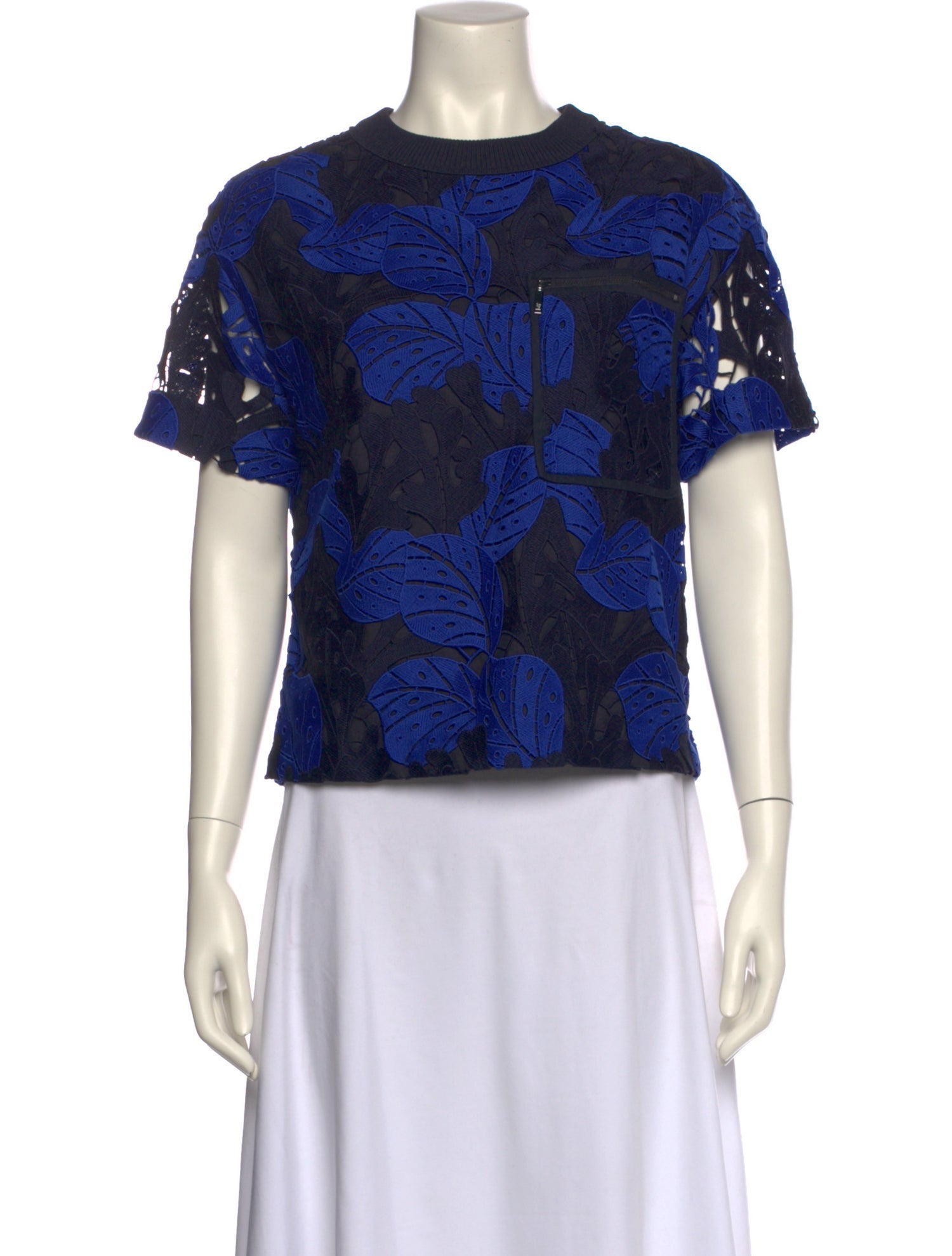 Grey by Jason Wu Printed Crew Neck Blouse