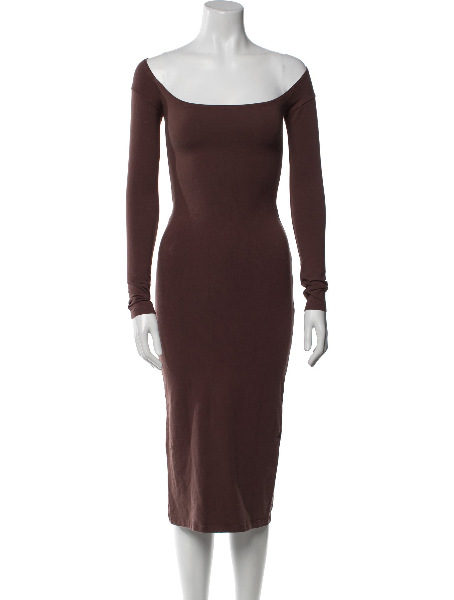 Gil Rodriguez Bateau Neckline Midi Length Dress