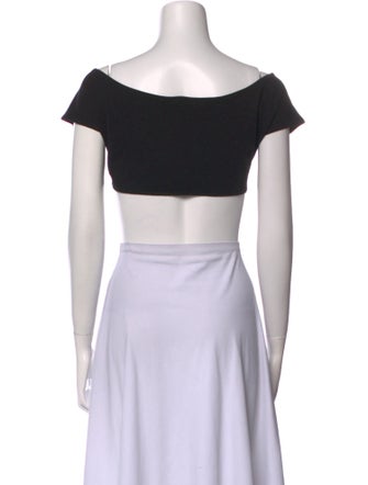 Gil Rodriguez Bateau Neckline Short Sleeve Crop Top