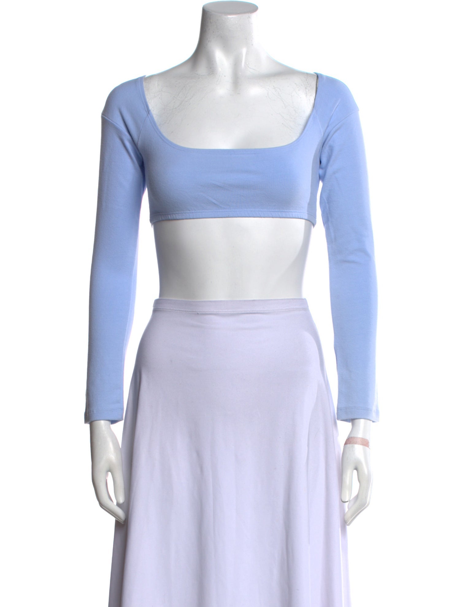 Gil Rodriguez Square Neckline Long Sleeve Crop Top