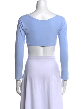 Gil Rodriguez Square Neckline Long Sleeve Crop Top