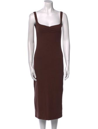 Gil Rodriguez Square Neckline Midi Length Dress
