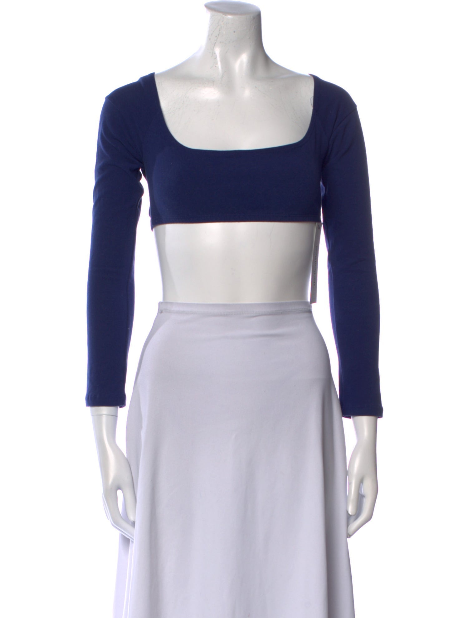 Gil Rodriguez Square Neckline Long Sleeve Crop Top