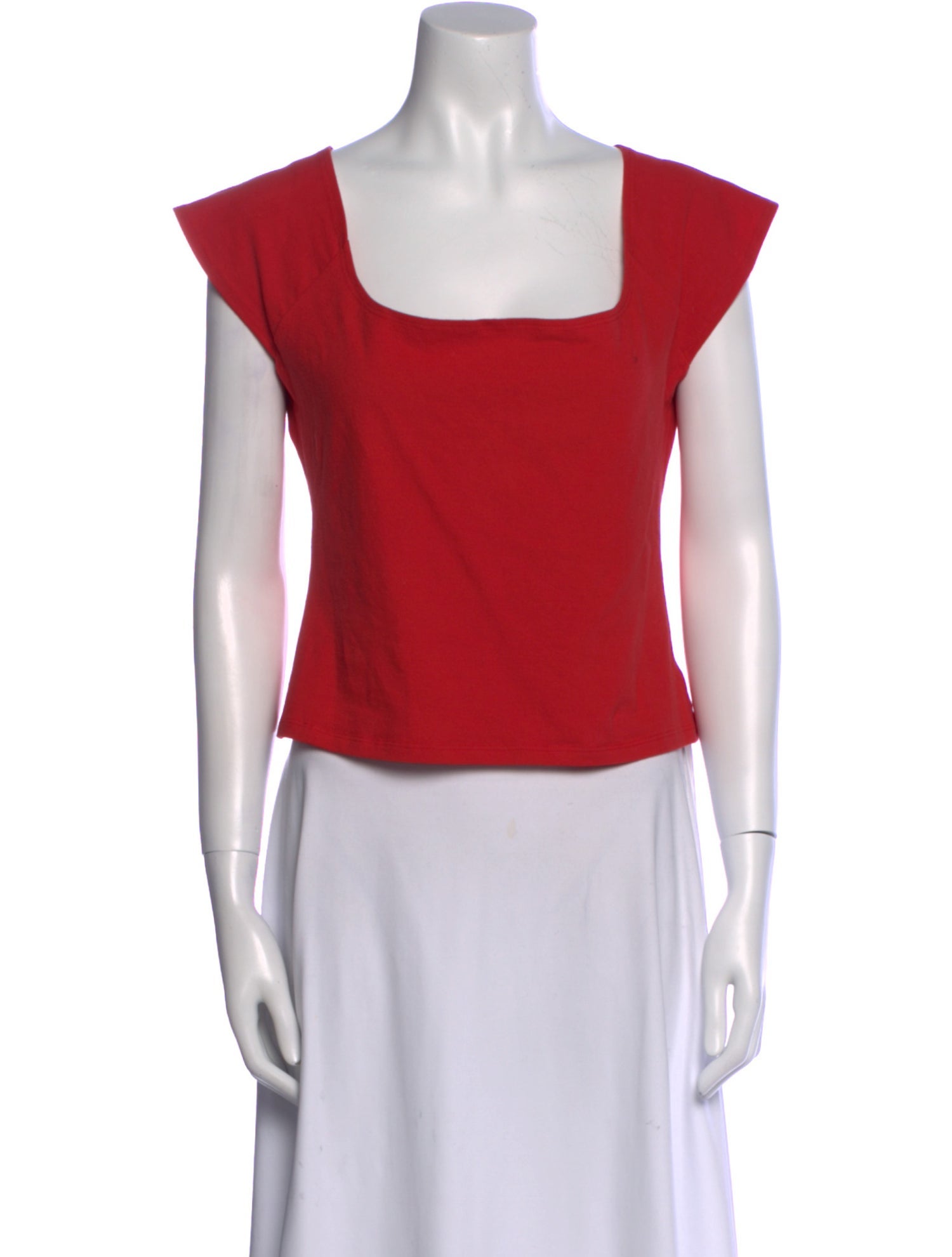Gil Rodriguez Square Neckline Short Sleeve Crop Top